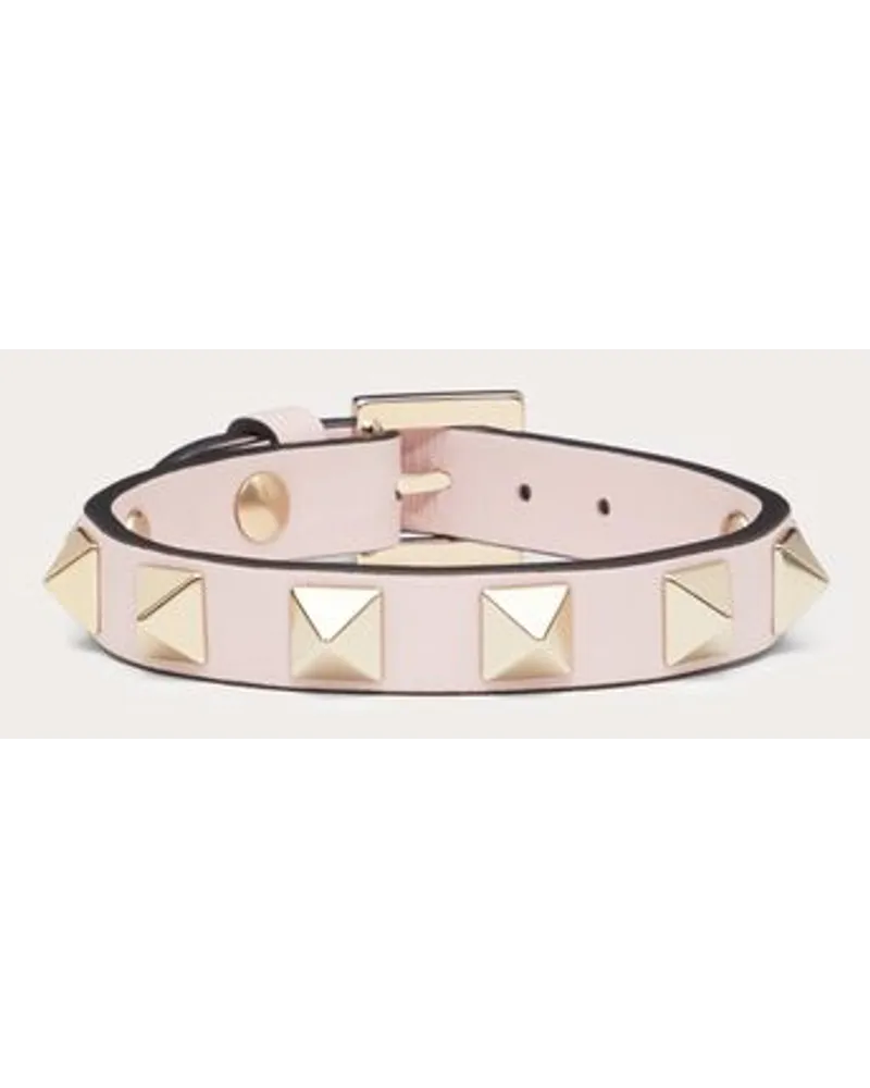 Valentino Garavani BRACCIALE ROCKSTUD IN PELLE Donna ROSE QUARTZ Rose