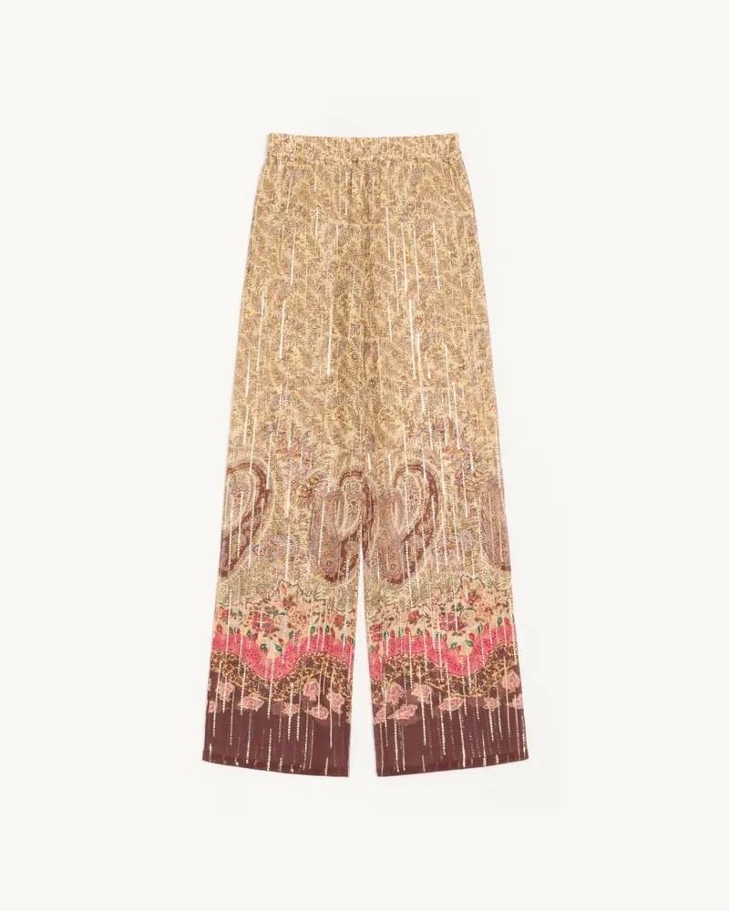 Valentino Garavani Pantaloni In Pekin Stampa Voyage Imaginaire Paisley Donna MULTICOLOR Multicolor