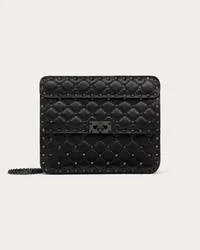 Valentino Garavani BORSA MEDIA ROCKSTUD SPIKE IN NAPPA Donna NERO Nero