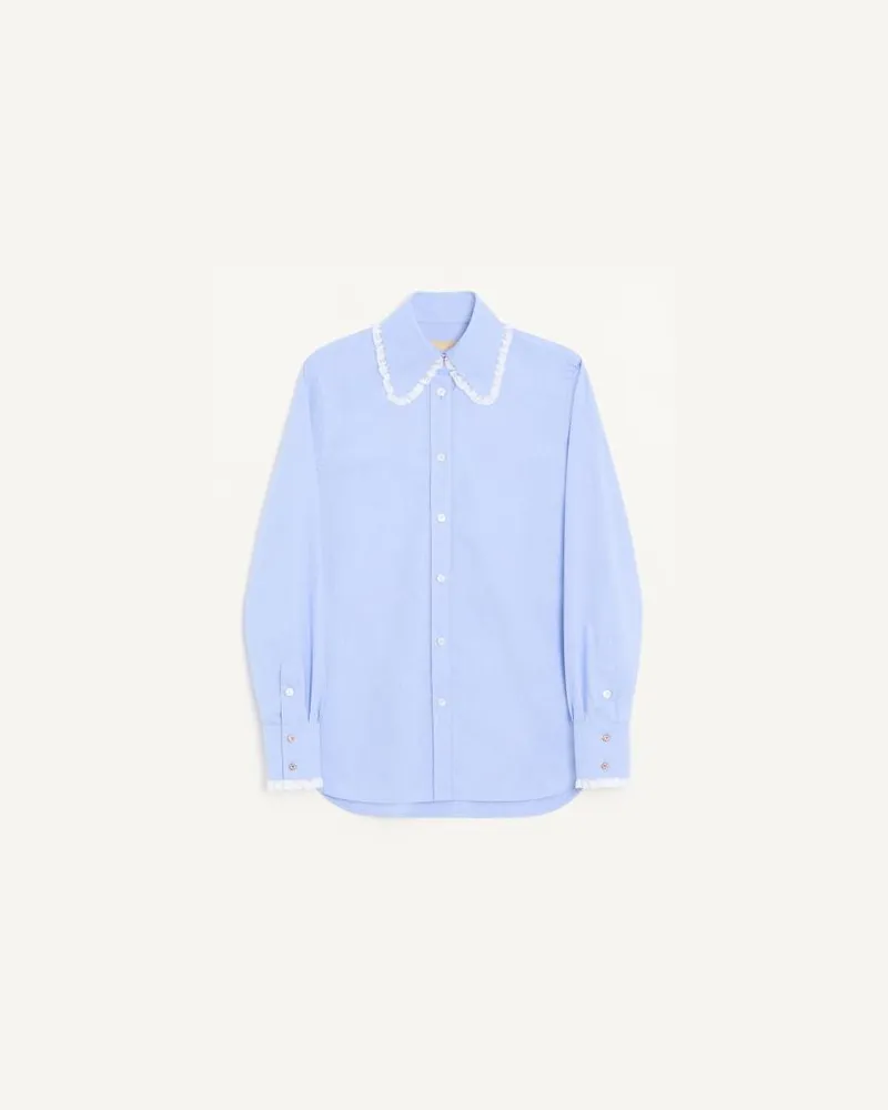 Valentino Garavani Camicia In Oxford Donna SKY Sky
