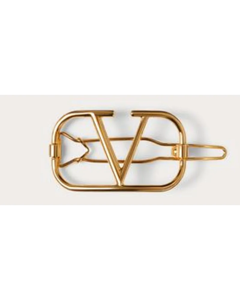 Valentino Garavani FERMAGLIO PER CAPELLI VLOGO SIGNATURE IN METALLO Donna ORO Oro