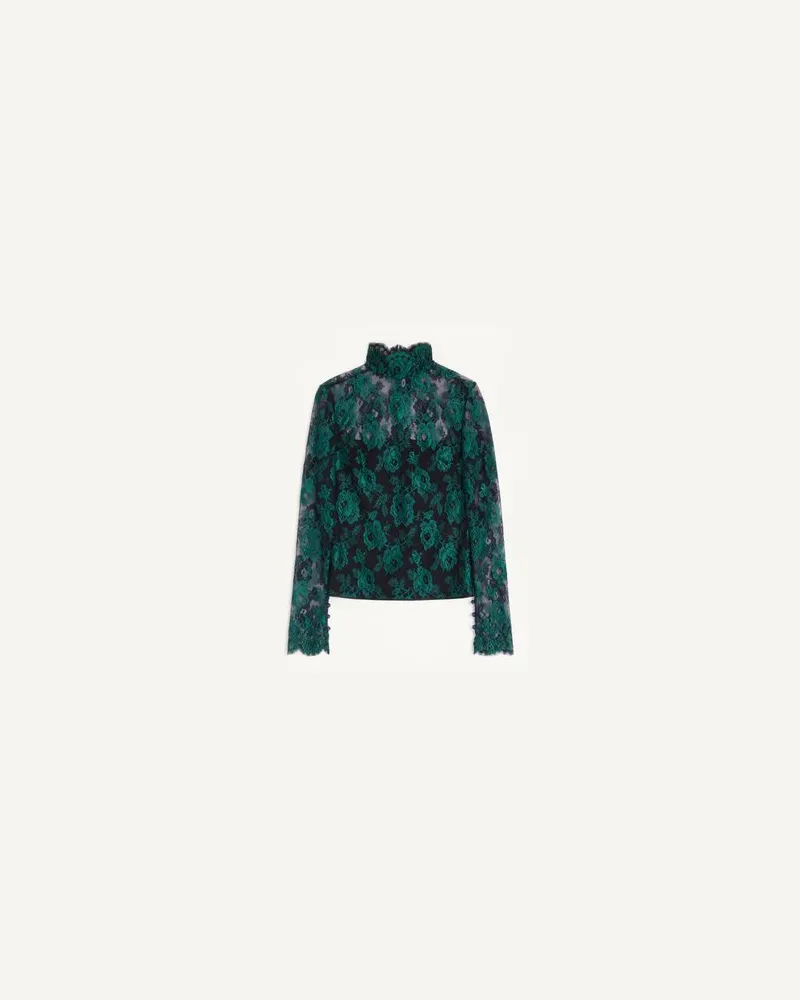 Valentino Garavani Top In Pizzo Donna MARINE/EMERALD 48 