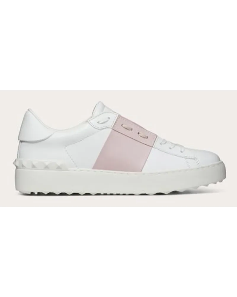 Valentino Garavani SNEAKER OPEN IN VITELLO Donna BIANCO/WATER ROSE Bianco