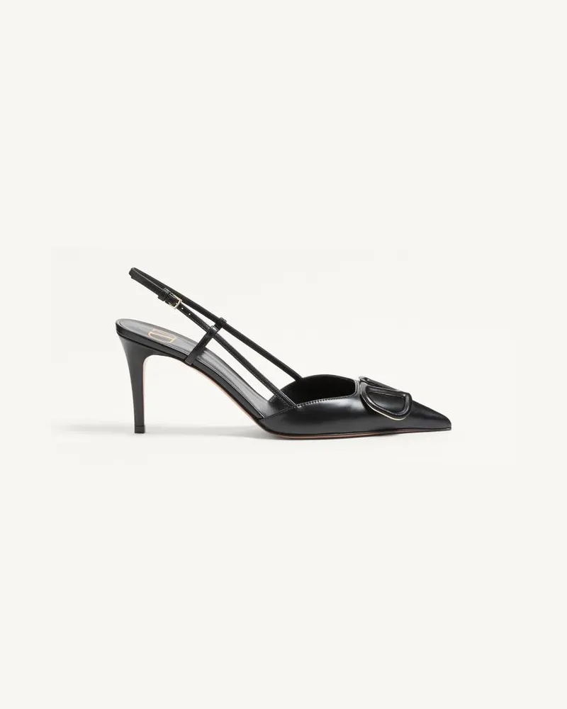 Valentino Garavani Décolleté Slingback Vlogo Signature In Vitello 80Mm Donna NERO Nero