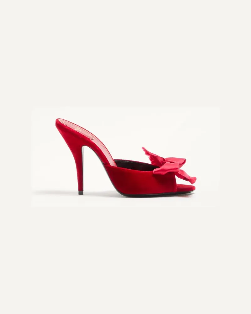 Valentino Garavani Sandalo Slide Marie A In Velluto 105Mm Donna ROSSO V Rosso