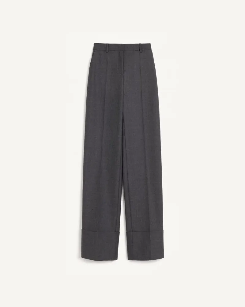 Valentino Garavani Pantaloni In Lana Vergine Donna GRIGIO MELANGE Grigio