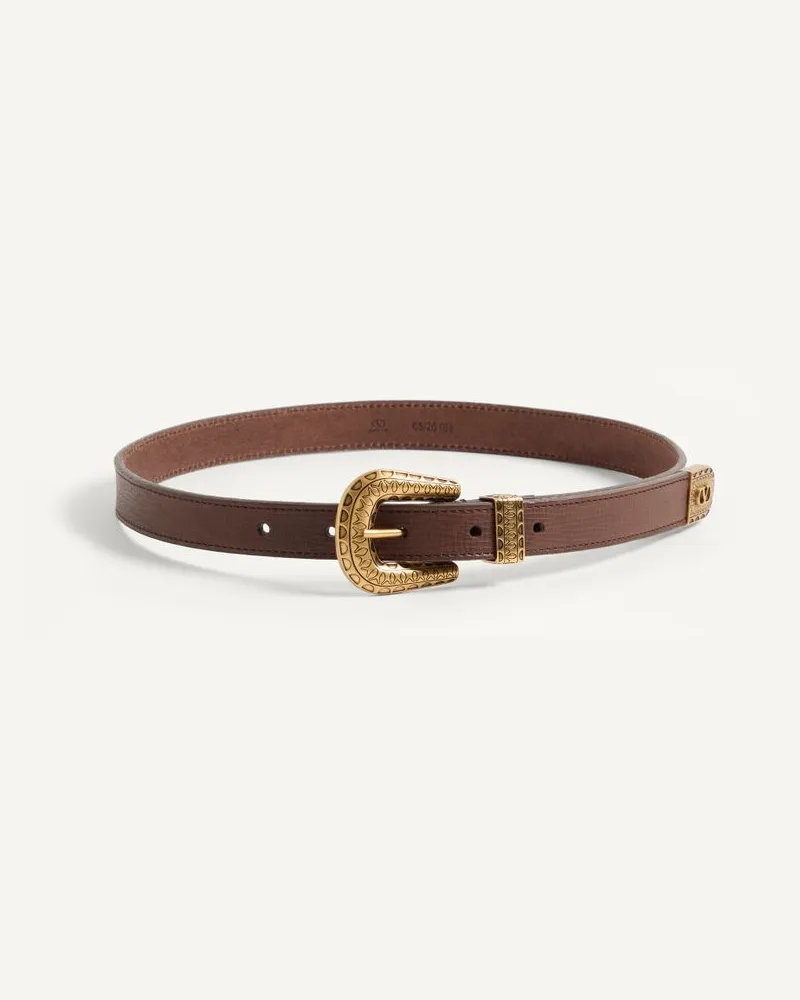Valentino Garavani Cintura VLogo Signature In Vitello 20 Mm Donna CHOCOLATE Chocolate