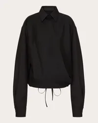 Valentino Garavani CAMICIA  IN TECHNO LIGHT WOOL Donna NERO Nero