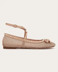 Valentino Garavani BALLERINA ROCKSTUD IN RETE CON CRISTALLI Donna ROSE CANNELLE Rose