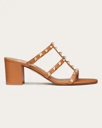 Valentino Garavani SANDALO SLIDER ROCKSTUD IN VITELLO 60MM Donna MANDORLA Mandorla