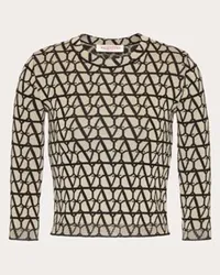 Valentino Garavani MAGLIA IN LANA TOILE ICONOGRAPHE Donna BEIGE/NERO Beige