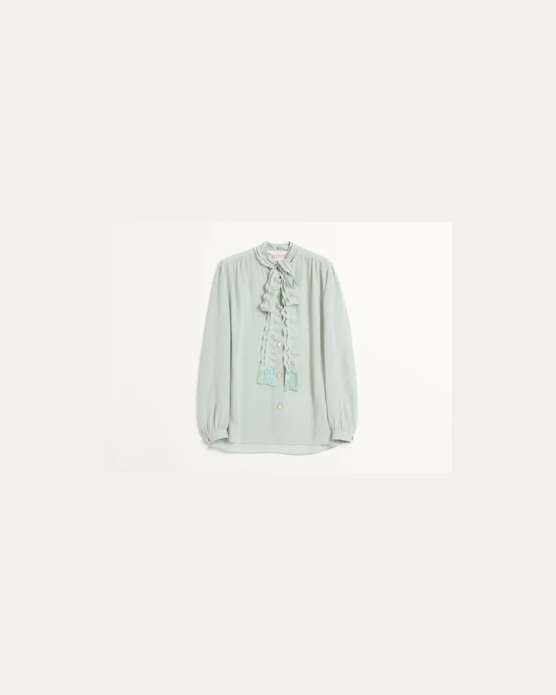 Valentino Garavani Camicia In Crepe De Chine Donna DIRTY SAGE 40 