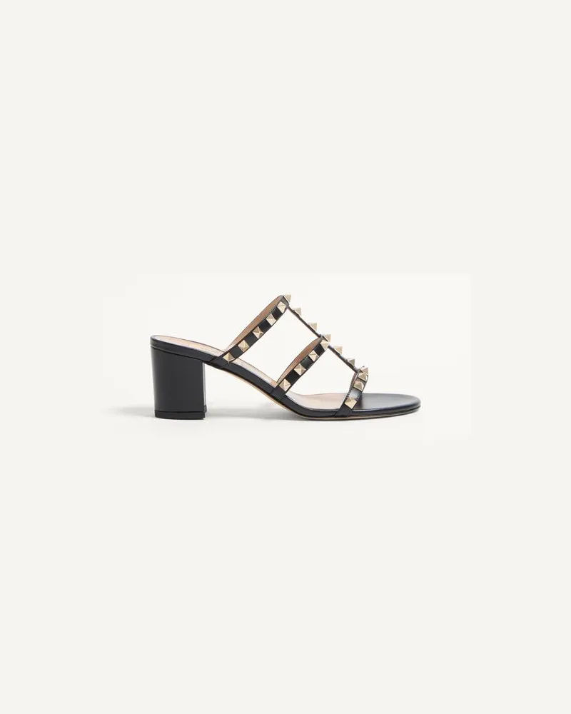 Valentino Garavani Sandalo Slider Rockstud In Vitello 60Mm Donna NERO Nero