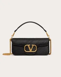 Valentino Garavani BORSA A SPALLA GARAVANI LOCÒ IN NAPPA PLISSETTATA Donna NERO Nero