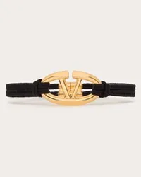 Valentino Garavani BRACCIALE VLOGO THE BOLD EDITION IN CORDA E METALLO Donna NERO Nero