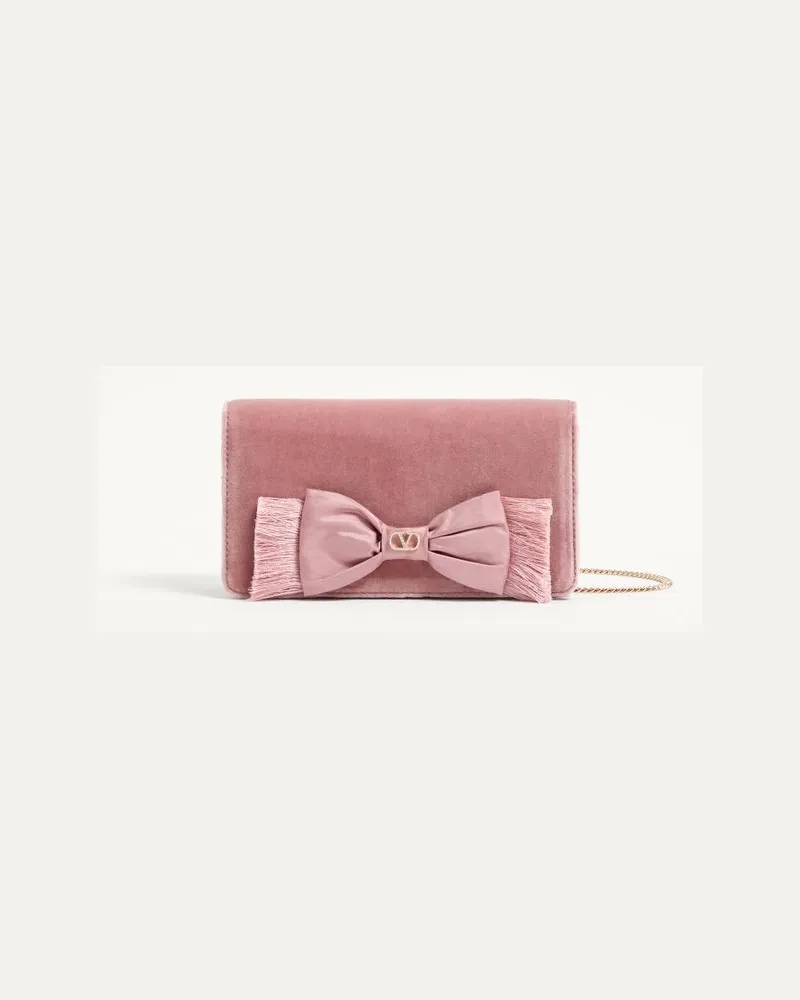 Valentino Garavani Mini Borsa A Tracolla VLogo Signature In Velluto Donna ROSA Rosa