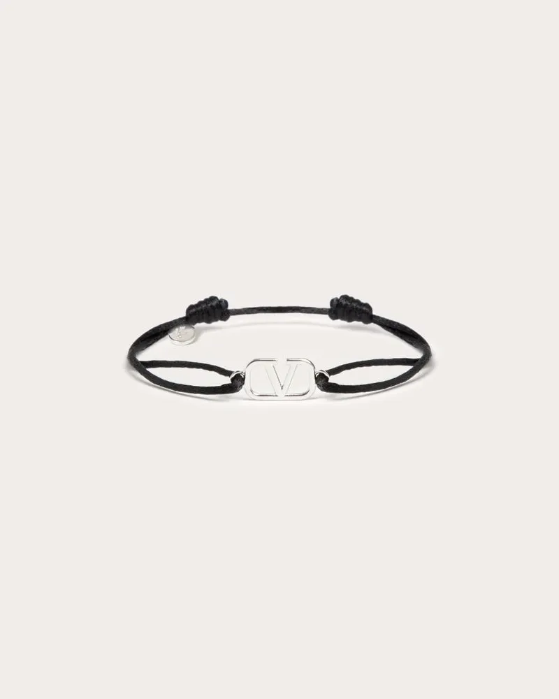 Valentino Garavani Bracciale VLogo Signature In Cotone Uomo NERO Nero