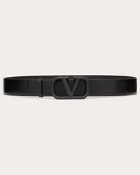 Valentino Garavani CINTURA VLOGO SIGNATURE IN VITELLO 40 MM Uomo NERO Nero