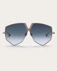 Valentino Garavani V - HEXAGON OCCHIALE PILOT OVERSIZE IN TITANIO unisex PLATINO/GRIGIO SFUMATO Platino