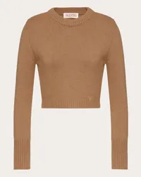 Valentino Garavani MAGLIONE IN CASHMERE V GOLD Donna CAMMELLO Cammello