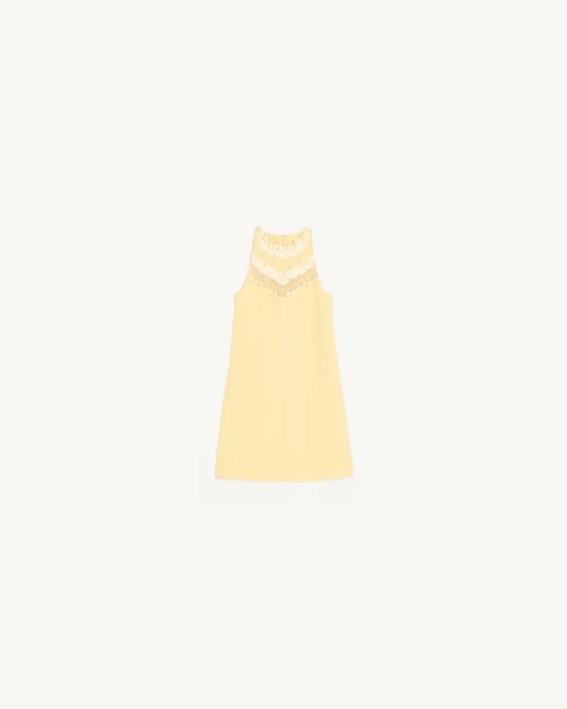 Valentino Garavani Abito Corto In Crepe Couture Ricamato Donna GIALLO 42 