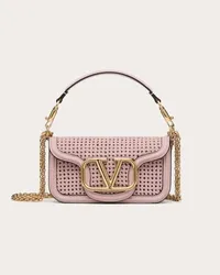 Valentino Garavani BORSA PICCOLA A SPALLA GARAVANI LOCÒ IN PELLE INTRECCIATA Donna ROSE QUARTZ Rose