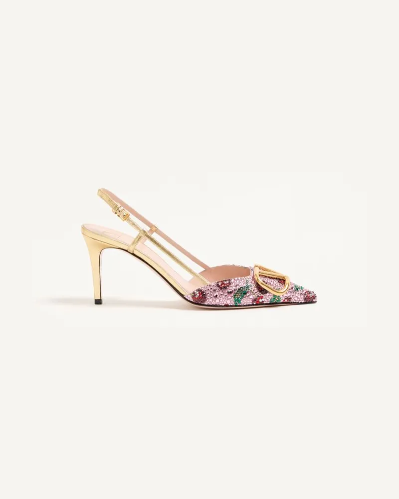 Valentino Garavani Décolleté Slingback VLogo Signature Con Ricamo Cherryfic 80Mm Donna MULTICOLOR Multicolor