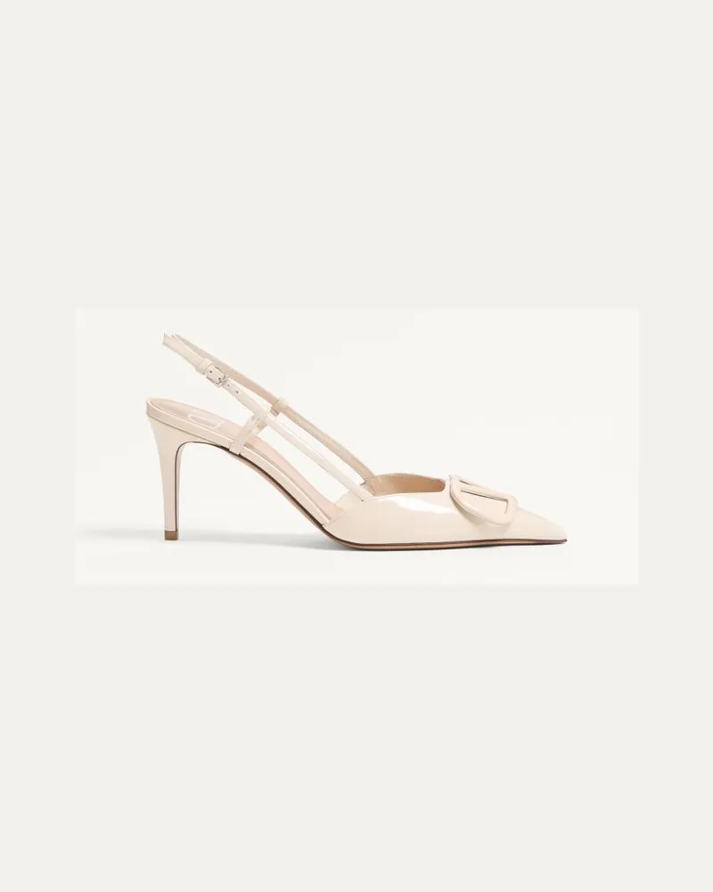 Valentino Garavani Décolleté Slingback VLogo Signature In Vernice 80Mm Donna LIGHT IVORY Light
