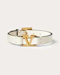 Valentino Garavani BRACCIALE VLOGO SIGNATURE IN VITELLO Donna LIGHT IVORY Light