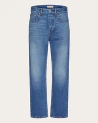 Valentino Garavani PANTALONE IN DENIM CON VLOGO SIGNATURE IMPRESSO Uomo DENIM Denim