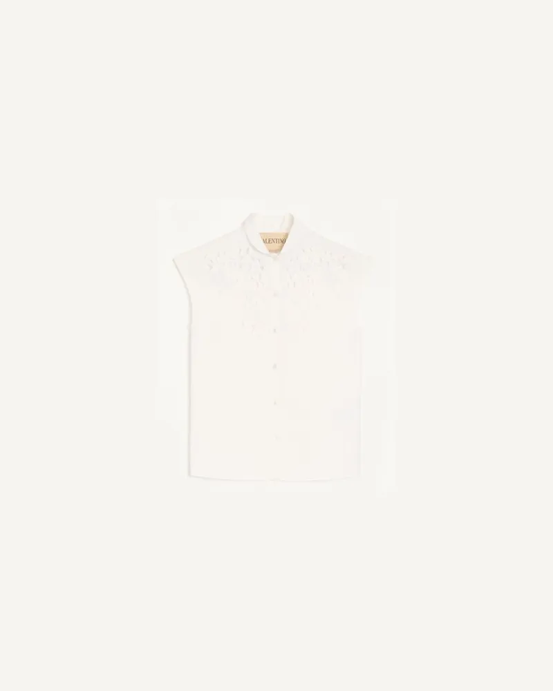 Valentino Garavani Camicia In Popeline Ricamata Donna BIANCO Bianco