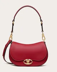 Valentino Garavani BORSA A SPALLA PICCOLA GARAVANI OHVAL IN VITELLO NAPPATO Donna ROSSO V Rosso