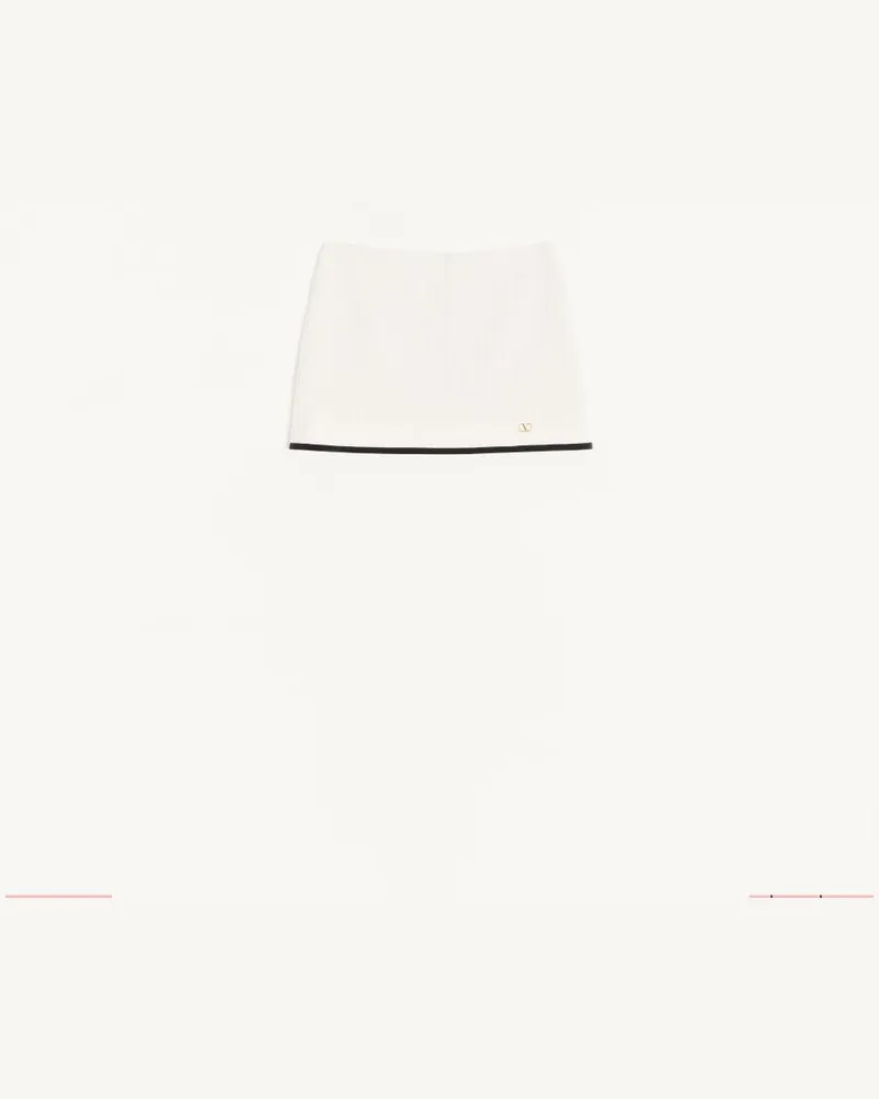 Valentino Garavani Mini Mini In Cotton Tweed Canestrello Donna LATTE/NERO Latte