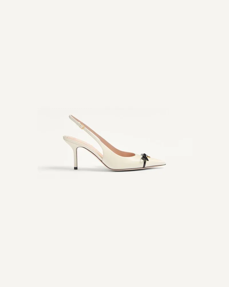 Valentino Garavani Décolleté Slingback Bepointy In Vernice E Capretto 80Mm Donna AVORIO/NERO Avorio