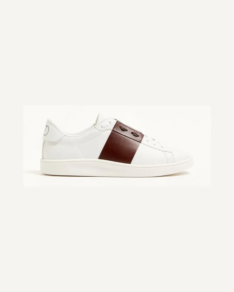 Valentino Garavani Sneaker Open Royco In Vitello Nappato Uomo BIANCO/MARRONE Bianco