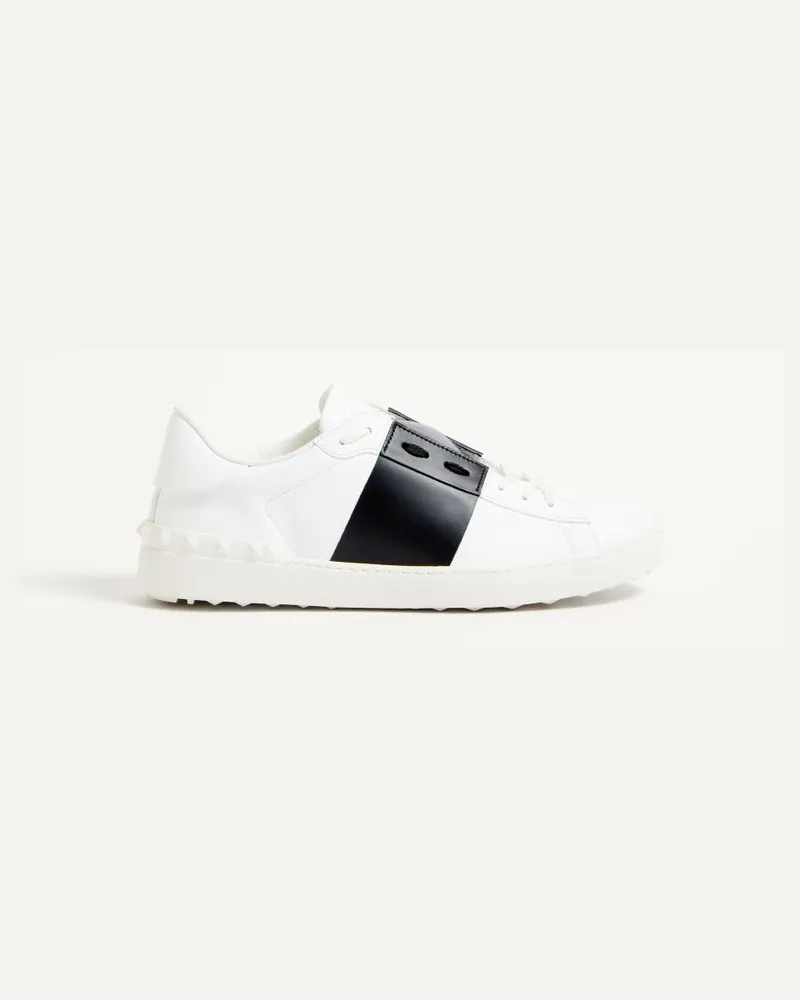 Valentino Garavani Sneaker Open In Vitello Uomo BIANCO/ NERO Bianco