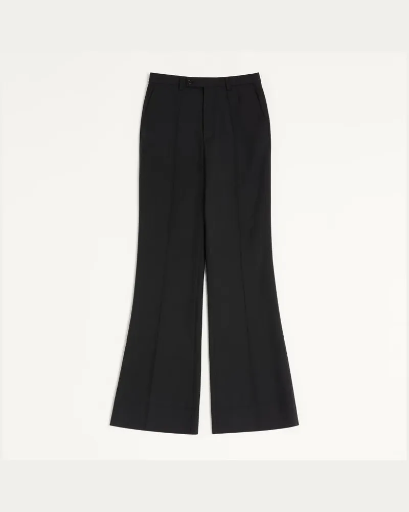 Valentino Garavani Pantalone Valentino In Gabardina Di Nylon Con Piega Da Stiro Uomo NERO Nero