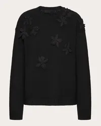 Valentino Garavani MAGLIA IN LANA RICAMATA Donna NERO Nero