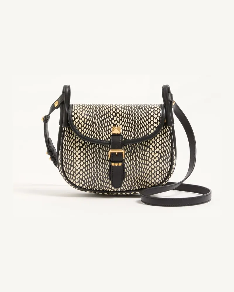 Valentino Garavani Borsa Piccola A Tracolla Valentino Garavani Flâneuse In Elaphe Stampa Cobra Donna AVORIO/NERO Avorio