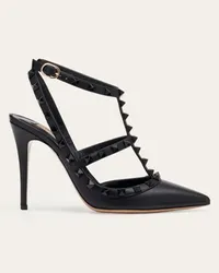 Valentino Garavani DÉCOLLETÉ ROCKSTUD CON CINTURINI E BORCHIE IN TONO 100MM Donna NERO Nero