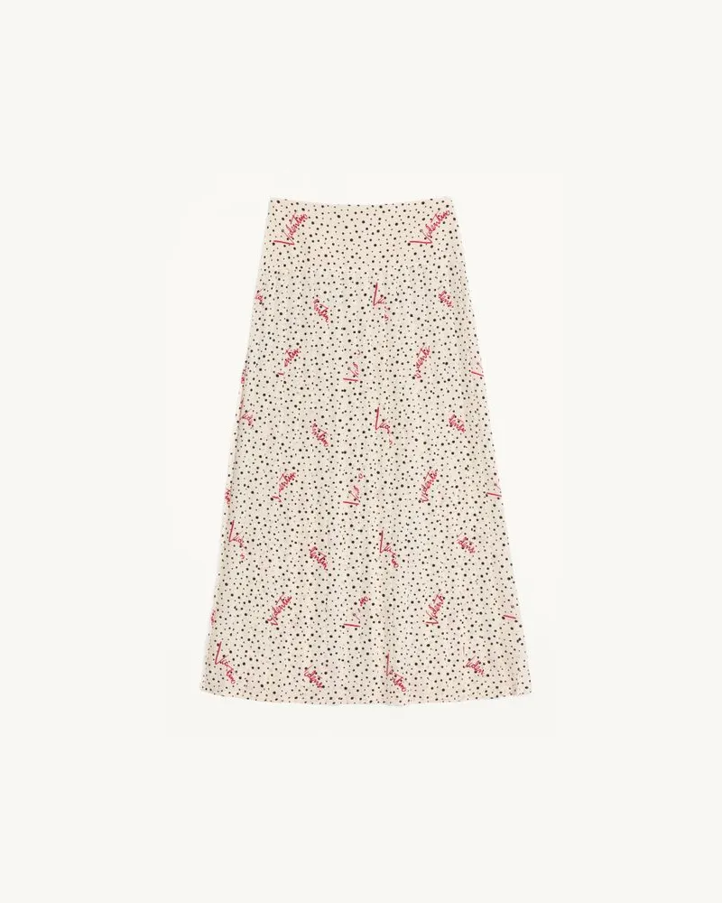 Valentino Garavani Gonna In Crepe De Chine Stampa Bollicine Plusdepois Donna VANIGLIA/MULTICOLOR Vaniglia