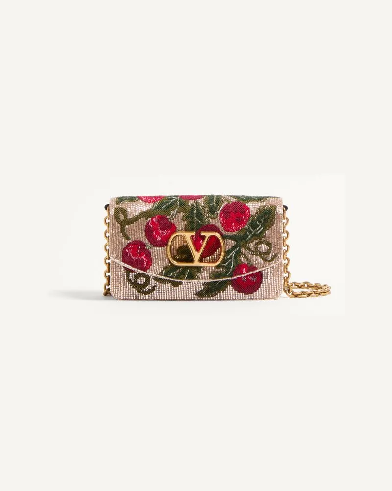 Valentino Garavani Clutch A Spalla Valentino Garavani Vain Ricamata Con Motivo Cherryfic Donna BEIGE/MULTICOLOR Beige