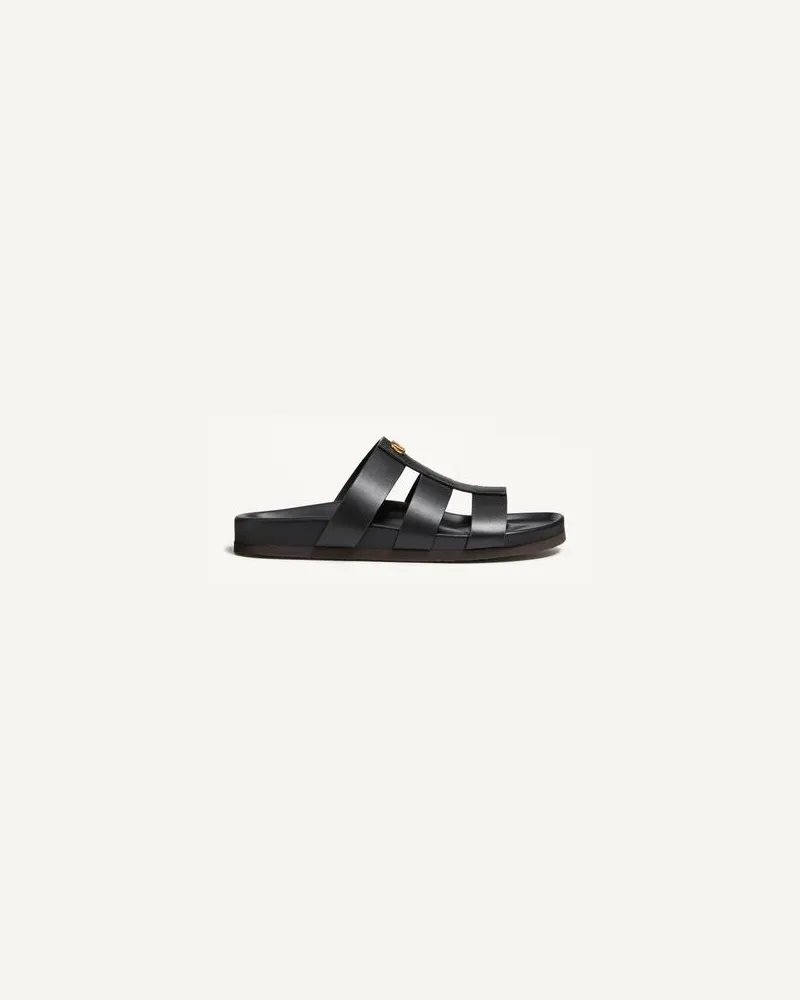 Valentino Garavani Sandalo Slide Studshield In Vitello Uomo NERO 41 