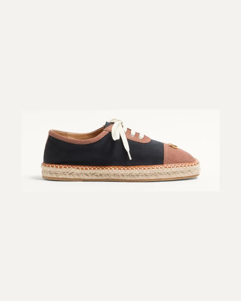 Valentino Garavani Espadrillas Palm Avenue In Canvas E Bufalo Uomo NERO Nero