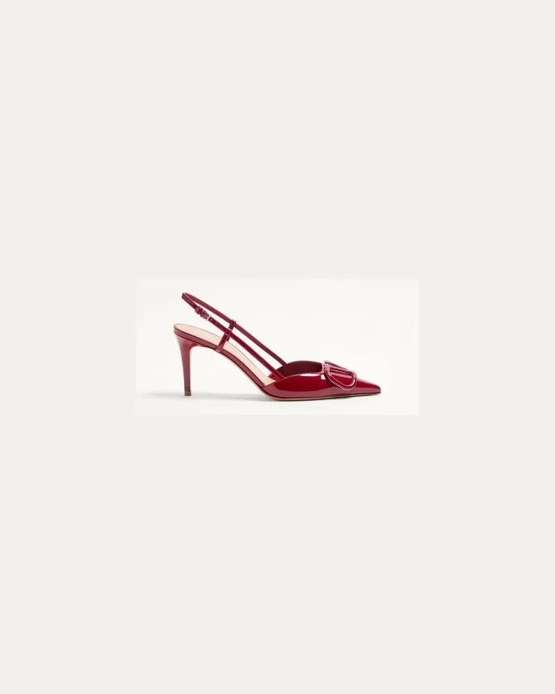 Valentino Garavani Décolleté Slingback VLogo Signature In Vernice 80Mm Donna ROSSO SCURO 35.5 