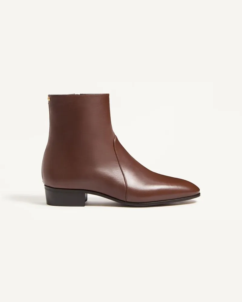 Valentino Garavani Stivaletto Pat In Capretto Uomo BARK BROWN Bark