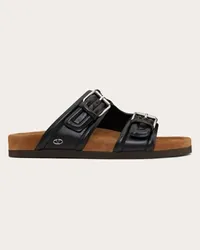 Valentino Garavani SANDALO SLIDE FUSSFRIEND IN VITELLO Uomo NERO Nero