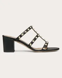 Valentino Garavani SANDALO SLIDER ROCKSTUD IN VITELLO 60MM Donna NERO Nero