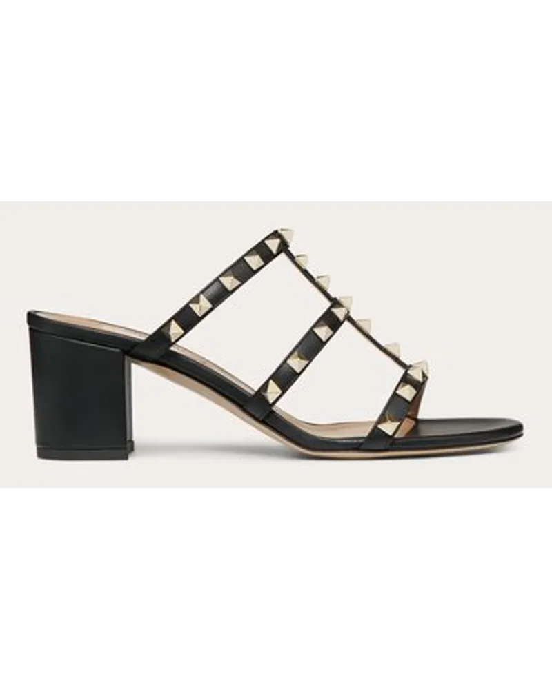 Valentino Garavani Sandalo Slider Rockstud In Vitello 60Mm Donna NERO Nero