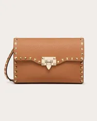 Valentino Garavani BORSA PICCOLA A TRACOLLA ROCKSTUD IN VITELLO GRANATO Donna MANDORLA Mandorla